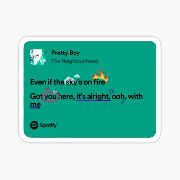 The Neighbourhood Daddy Issues Spotify / Apple Music Song Details Sticker  Sticker for Sale by Sophaiello