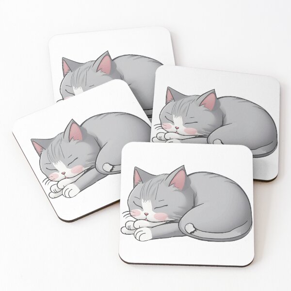 Item preview, Gray cat sleeping peacefully Sticker designed and sold by StickyOasisShop.