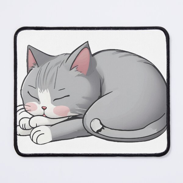 Item preview, Gray cat sleeping peacefully Sticker designed and sold by StickyOasisShop.