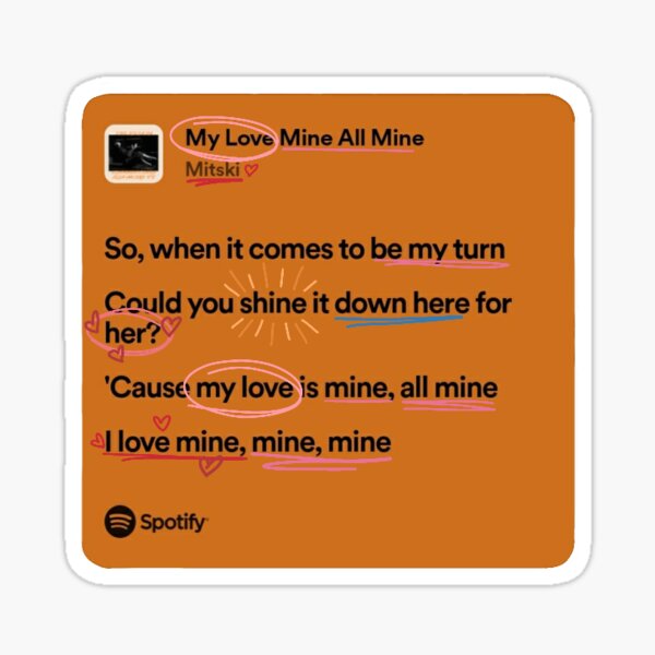 Mitski – My Love Mine All Mine Lyrics