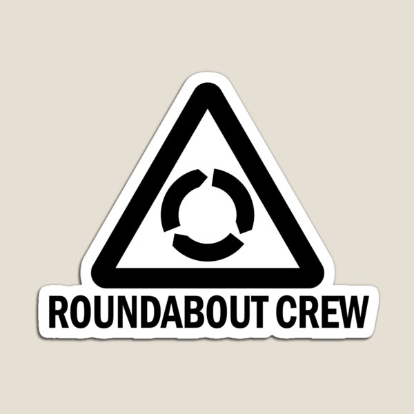 Black Roundabout Crew Logo Magnet