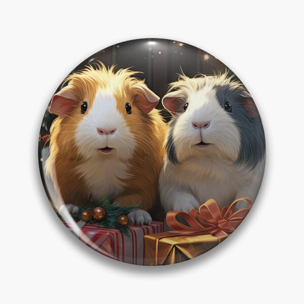 Item preview, two cute guinea pigs are waiting for Christmas and Santa Claus designed and sold by WallyPink.