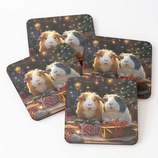 Item preview, two cute guinea pigs are waiting for Christmas and Santa Claus designed and sold by WallyPink.