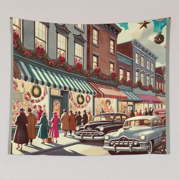 Item preview, Merry Christmas 1950 vintage celebration illustration  designed and sold by Martymcflay.