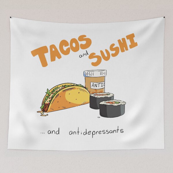 Item preview, Tacos and Sushi meme designed and sold by Rojasole.