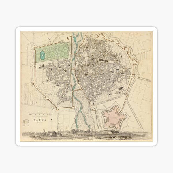 Item preview, Vintage Map of Parma Italy (1840) designed and sold by BravuraMedia.