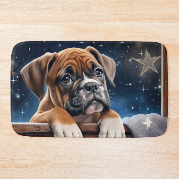 Item preview, cute little boxer puppy looks at the stars designed and sold by WallyPink.