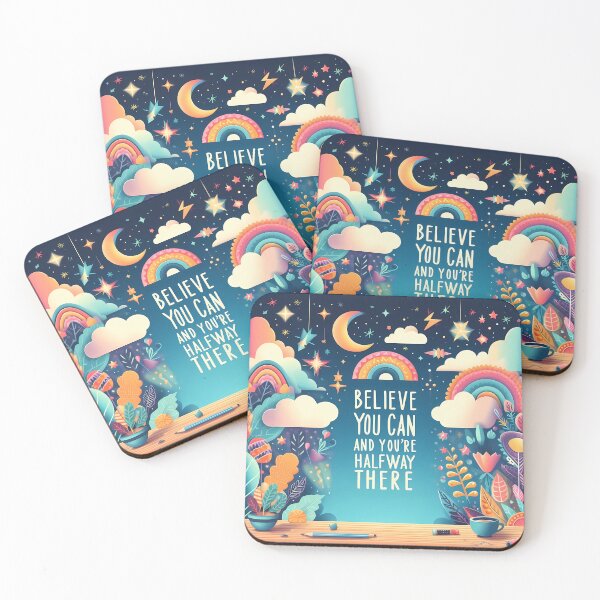 Item preview, Personalized products with text: Belive You Can and You're Halfway There (Clouds) designed and sold by ShoppingKazkar.