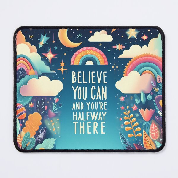 Item preview, Personalized products with text: Belive You Can and You're Halfway There (Clouds) designed and sold by ShoppingKazkar.