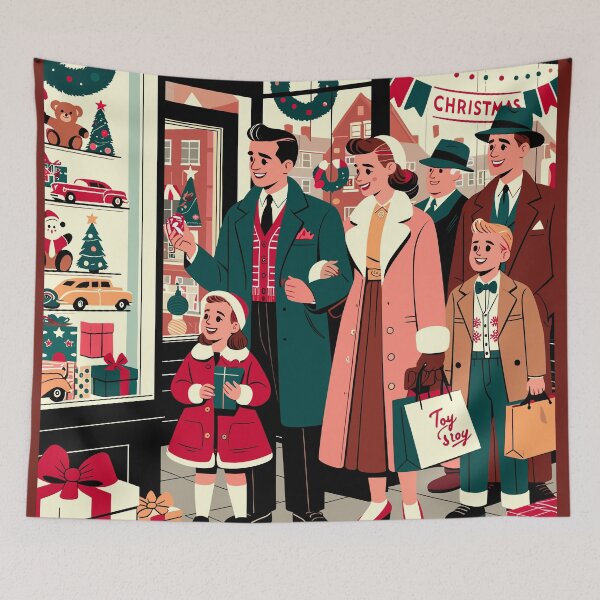Item preview, vintage illustration 1950 toy store fifties retro nostalgie designed and sold by Martymcflay.