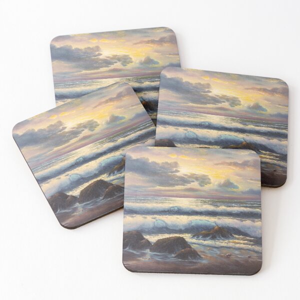 Item preview, Sunset Waves rustiq, from my original oil painting. beautiful painted sunset,  designed and sold by MCanderart.