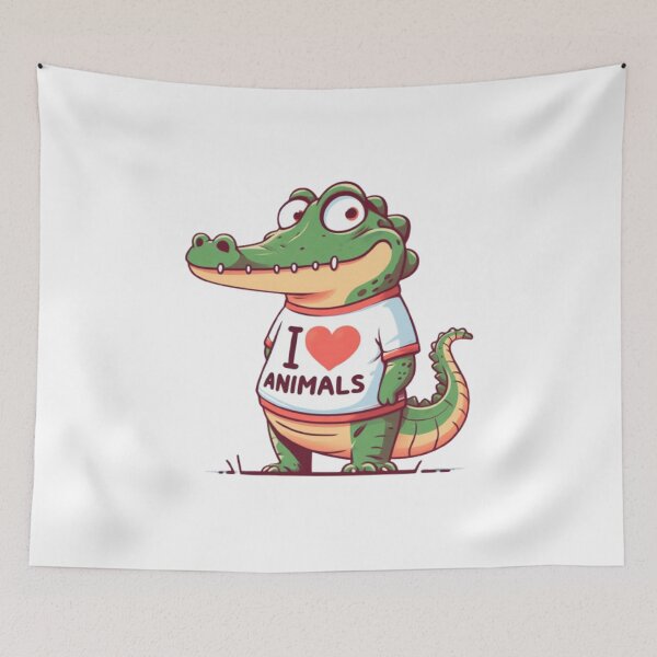 Item preview, Cute crocodile with an I love animals t-shirt, ideal for a gift 2 designed and sold by Tandilia Store.