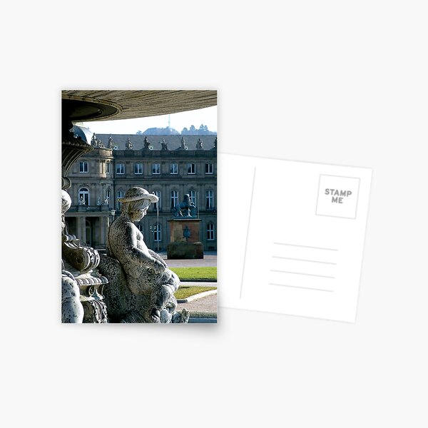 Fountain Schlossplatz Stuttgart Postcard