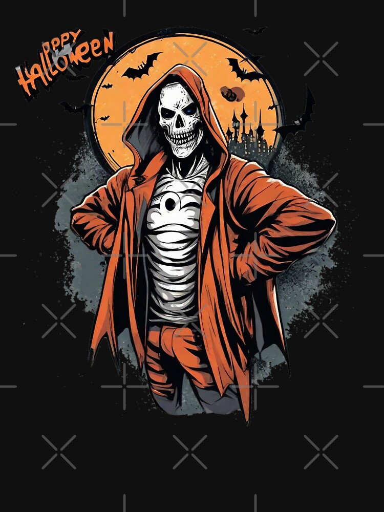 Thumbnail 7 of 7, Classic T-Shirt, Cool skeleton with Halloween vibes designed and sold by Coollzone.
