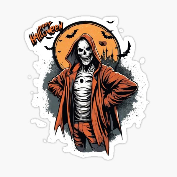 Cool skeleton with Halloween vibes Sticker
