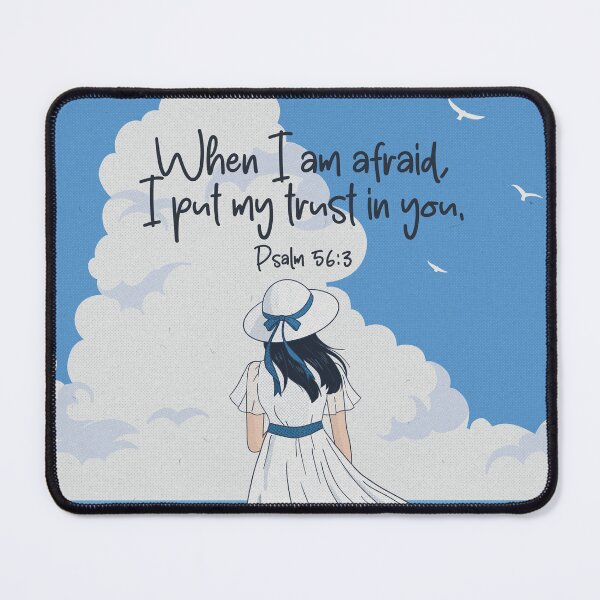 Item preview, "When I am afraid, I put my trust in you." Psalm 56:3 (Girl and Ocean) designed and sold by Paper Bee Gift Shop.