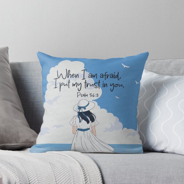 Item preview, "When I am afraid, I put my trust in you." Psalm 56:3 (Girl and Ocean) designed and sold by Paper Bee Gift Shop.