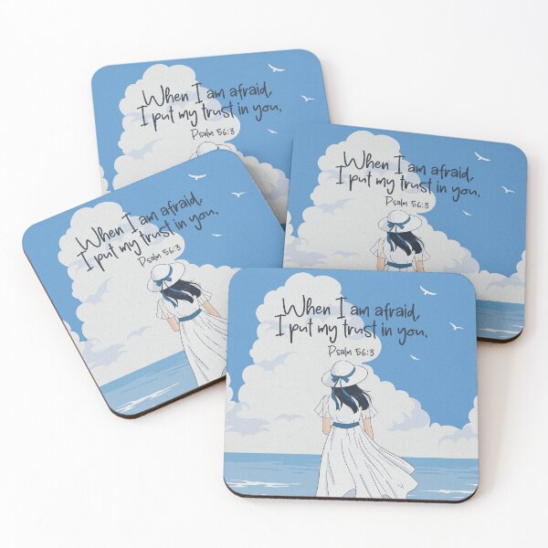 Item preview, "When I am afraid, I put my trust in you." Psalm 56:3 (Girl and Ocean) designed and sold by Paper Bee Gift Shop.