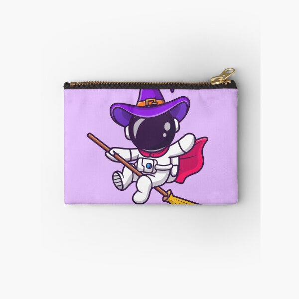 Item preview, Cute Witch Astronaut Flying with Magic Broom - Cartoon Icon designed and sold by hjian8219.
