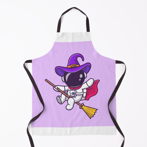 Item preview, Cute Witch Astronaut Flying with Magic Broom - Cartoon Icon designed and sold by hjian8219.