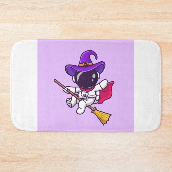 Item preview, Cute Witch Astronaut Flying with Magic Broom - Cartoon Icon designed and sold by hjian8219.