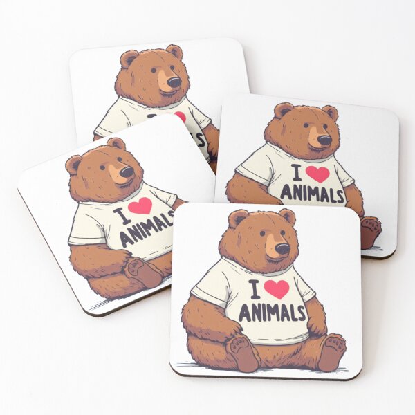 Item preview, Tender bear with an I love animals t-shirt, ideal for a gift designed and sold by Tandilia Store.
