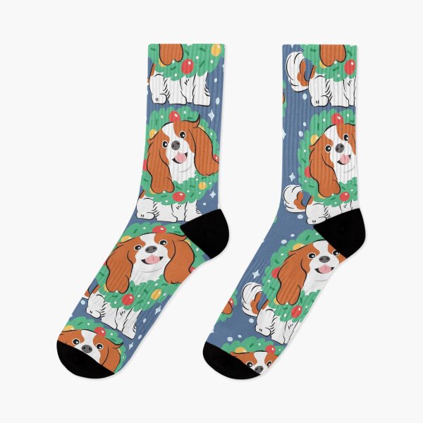 Artikelvorschau, Frohe Weihnachten! Blenheim Cavalier King Charles Spaniel entworfen und verkauft von Lulupainting.