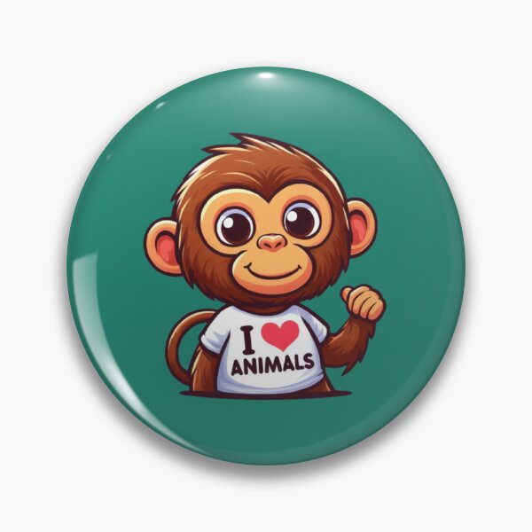 Item preview, Cute little monkey with an I love animals t-shirt, ideal for a gift designed and sold by Tandilia Store.