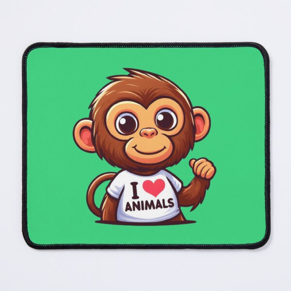 Item preview, Cute little monkey with an I love animals t-shirt, ideal for a gift designed and sold by Tandilia Store.