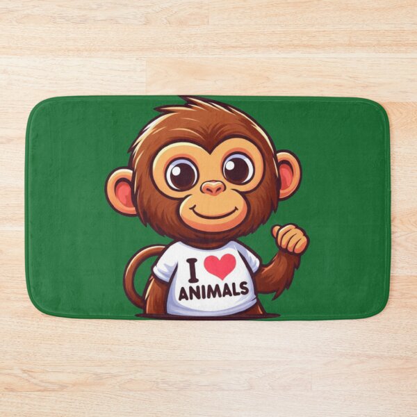 Item preview, Cute little monkey with an I love animals t-shirt, ideal for a gift designed and sold by Tandilia Store.