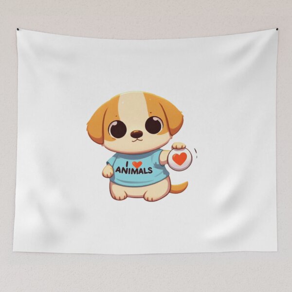 Item preview, Cute puppy with an I love animals t-shirt, ideal for a gift designed and sold by Tandilia Store.