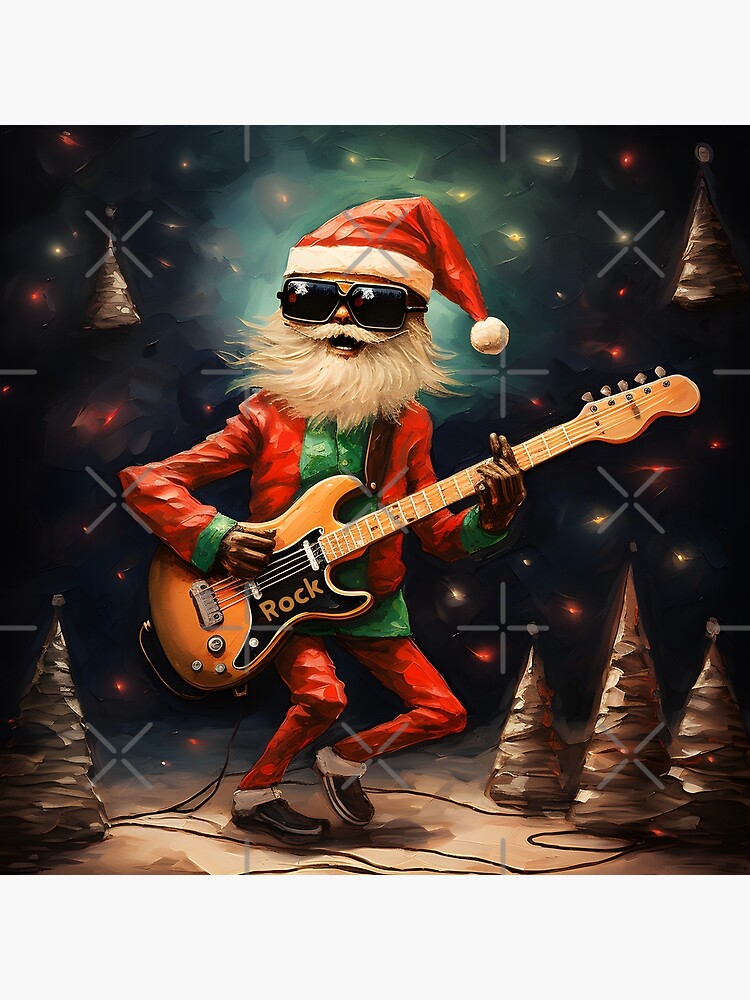 Christmas Rockin Holiday Guitar Band Music Gift Greeting Card