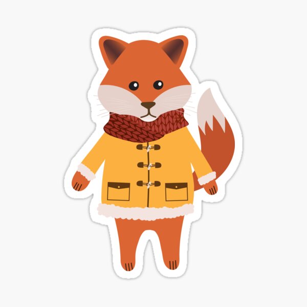 Woodland fox in a winter coat Sticker