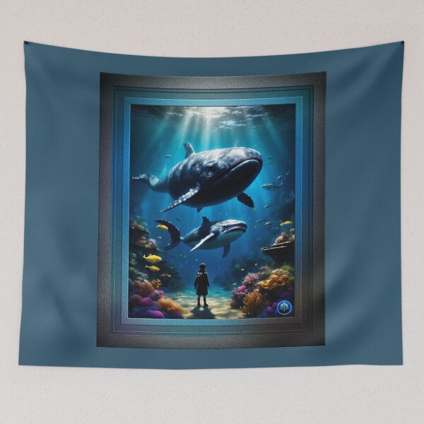 Item preview, Oh Whale Beneath The Waves I'm On My Way To School Surreal AI Concept Creation by Xzendor7 designed and sold by Xzendor7 Digital Art Creations.