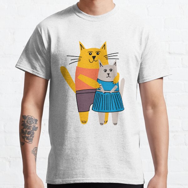 Male and female cats walking around Classic T-Shirt