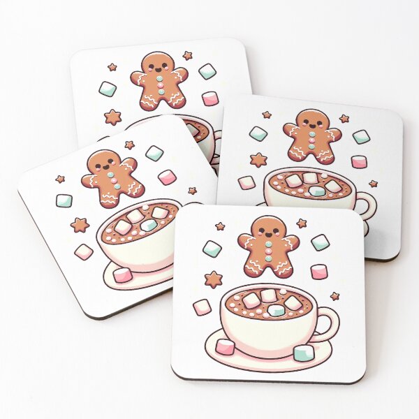 Item preview, cute gingerbread cookies and hot chocolate designed and sold by FerdiEverywhere.