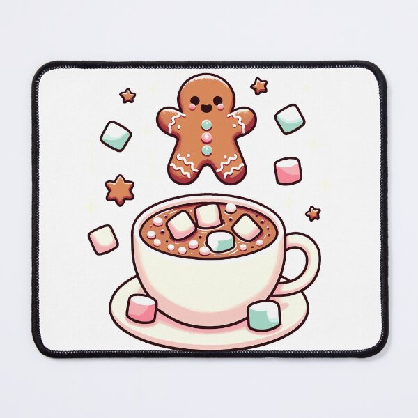 Item preview, cute gingerbread cookies and hot chocolate designed and sold by FerdiEverywhere.