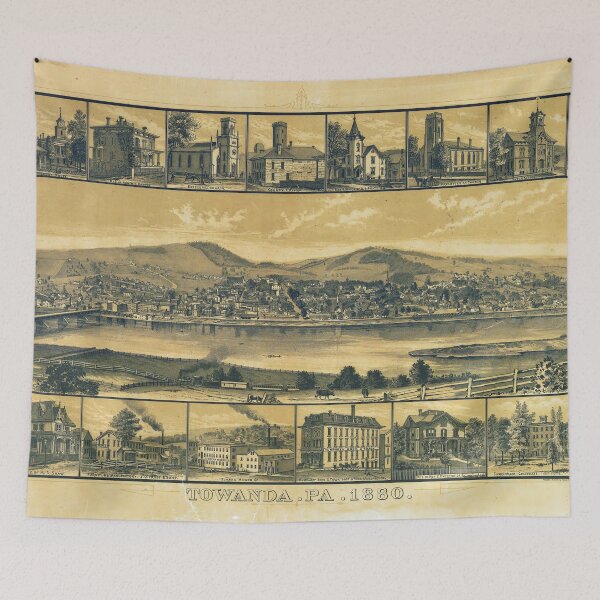 Item preview, Aerial View of Towanda, Pennsylvania (1880) designed and sold by allhistory.
