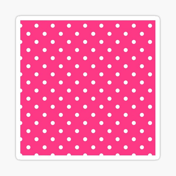 Hot Pink And White Polka Dots Sticker