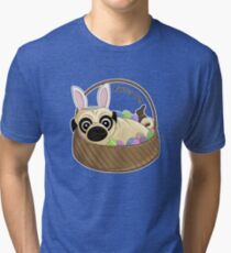 Easter Pug Tri-blend T-Shirt