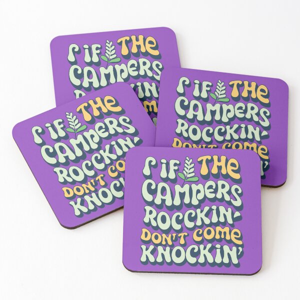 Item preview, If The Campers Rockin Don't Come Knockin Pink Funny Bumper Sticker designed and sold by InspireSticker.