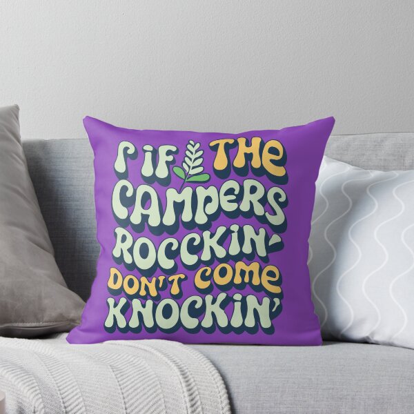 Item preview, If The Campers Rockin Don't Come Knockin Pink Funny Bumper Sticker designed and sold by InspireSticker.