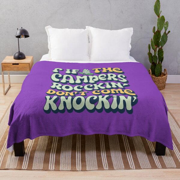 Item preview, If The Campers Rockin Don't Come Knockin Pink Funny Bumper Sticker designed and sold by InspireSticker.