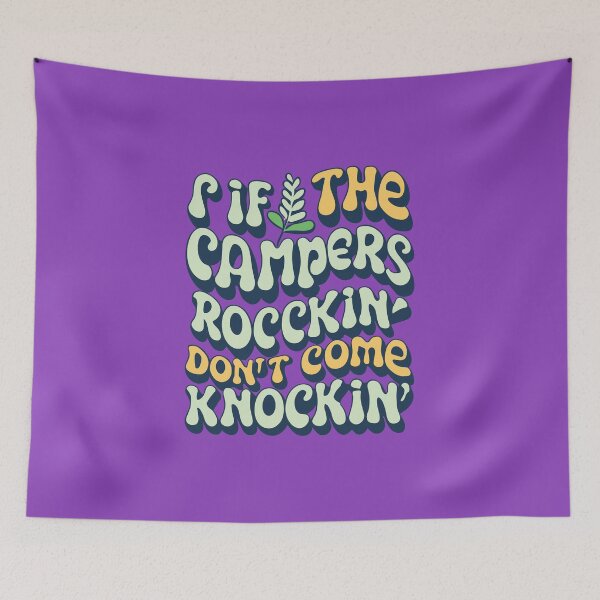 Item preview, If The Campers Rockin Don't Come Knockin Pink Funny Bumper Sticker designed and sold by InspireSticker.