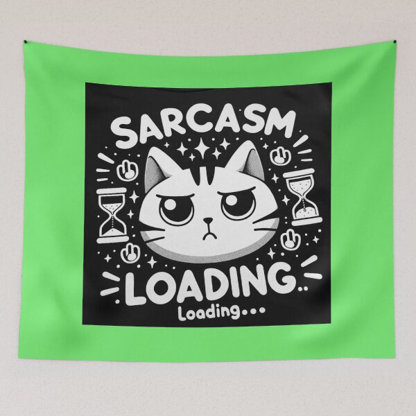 Item preview, Sarcasm Free Cat - Sarcasm Loading Green designed and sold by Parody-is-King.