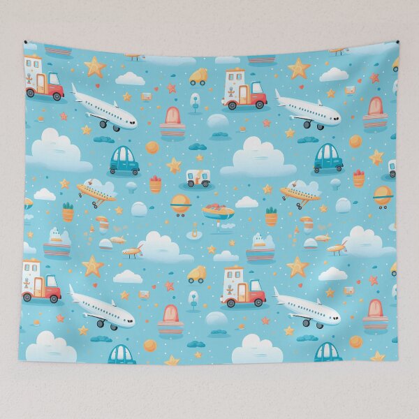 Item preview, Kawaii Travel Adventure : Cute airplanes, luggage, and landmarks in a seamless travel-themed design. #4 designed and sold by PSKStudio.