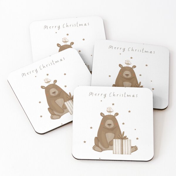 Item preview, Bear and Bird with Merry Christmas Greetings designed and sold by PrancingPumpkin.