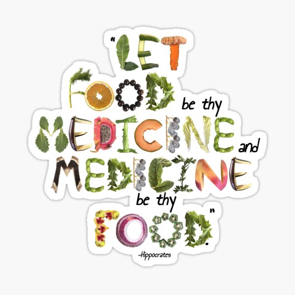 Vista previa del artículo con la obra «Que la comida sea tu medicina y la medicina sea tu alimento.», diseñado y vendido por EveryDayDabble.