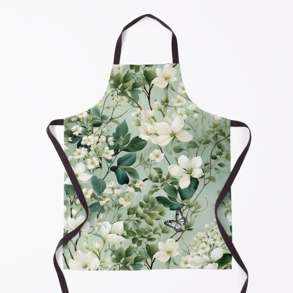 Item preview, White flowers on green background designed and sold by tivaslove.