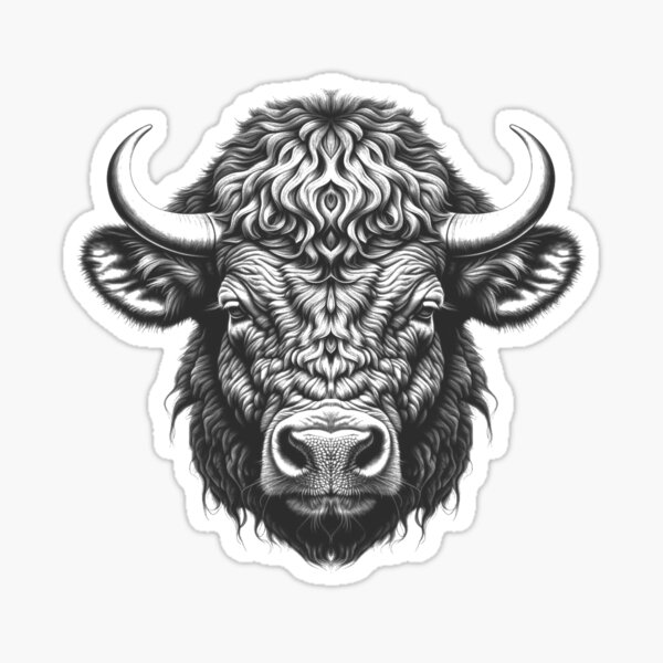 Bison Stampede Black Stickers